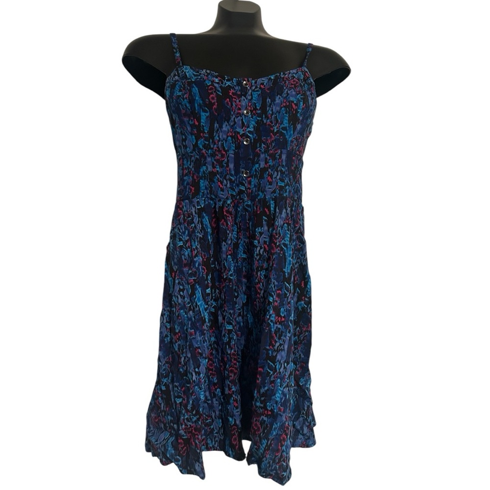 Late 00s Express Blue and Purple Floral Dress